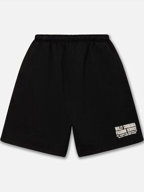 Willy Chavarria FASHION SERVICES BUFFALO SWEATSHORT, black, size S